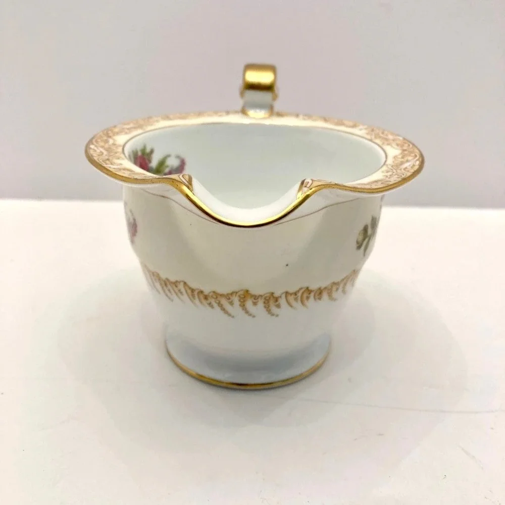 VTG‎ Noritake Lavegas 620 Creamer Japan Flower Design Gold Rim